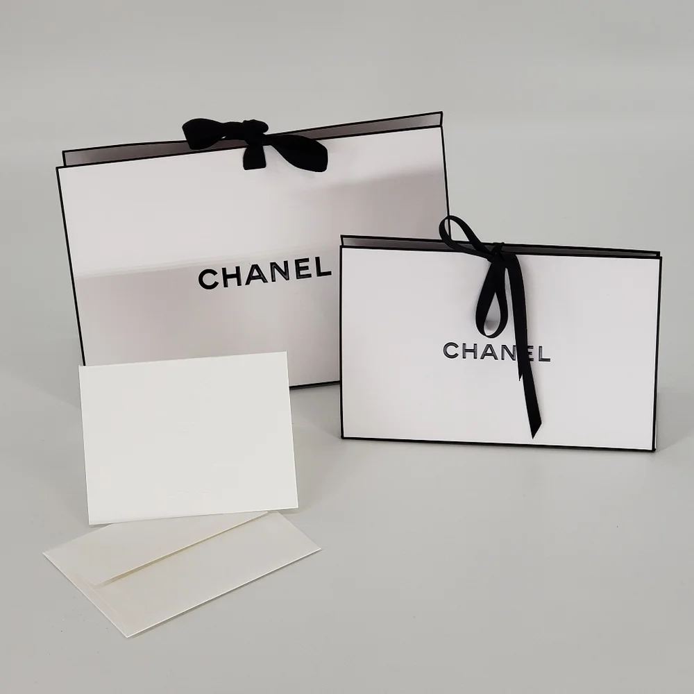CHANEL 2 Gift Bags with Camellia Card